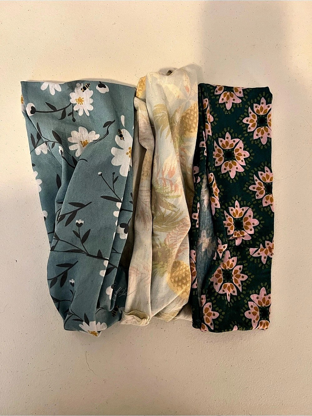 Floral headband Set in Blue & Green Like New